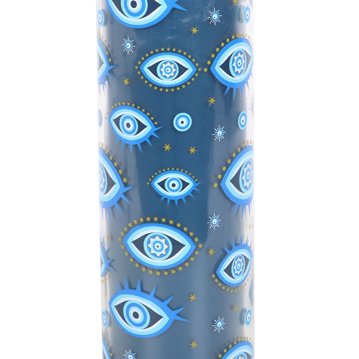 All Seeing Eye Print White Rose Tube Candle